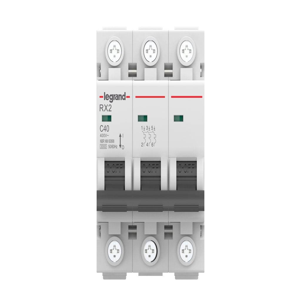 Minidisjuntor Rx2 40A Tripolar Curva C Legrand